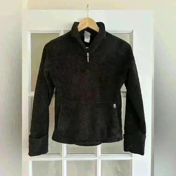 The North Face women’s Fuzzy Quarter Zip Jacket Black Size XS - Picture 1 of 6